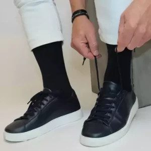 Navy Bamboo Socks with Shoes Blå bambus strømper og blå sko